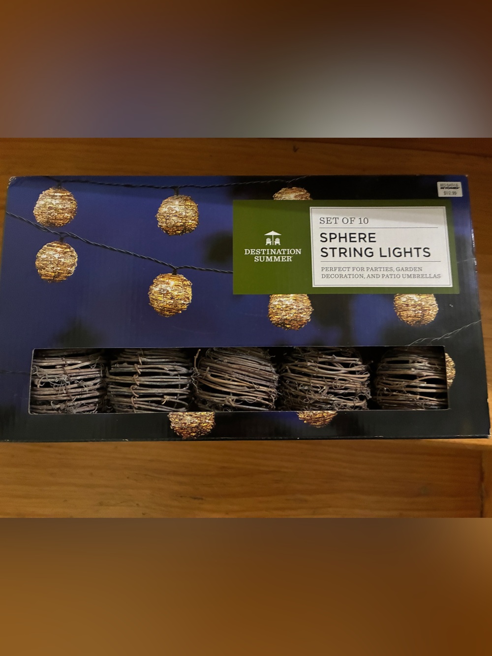 Gold Sphere String Lights - Set of 10